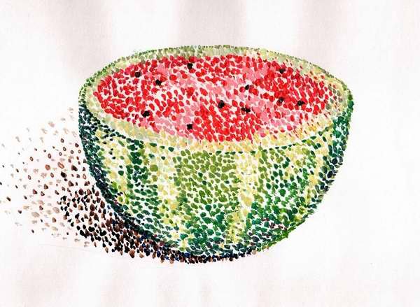 Пуантилизм техника рисования для детей ватными палочками