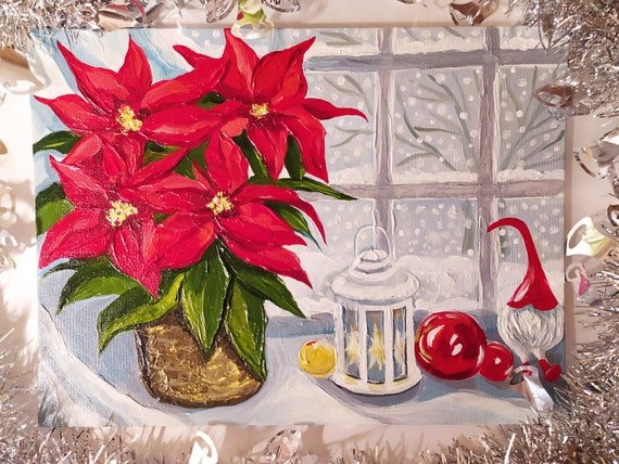 Пуансеттия натюрморт