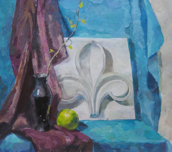 Натюрморт с гипсовой розеткой