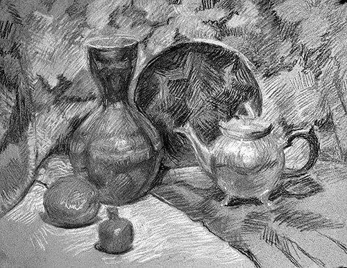 Натюрморт карандашом штрихами