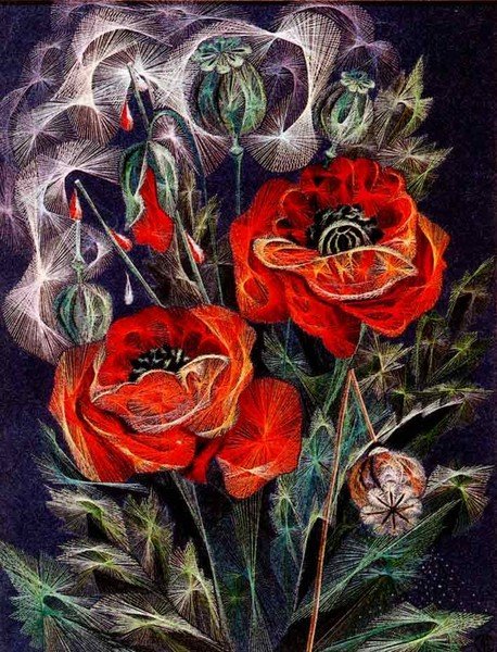 Цветы в технике изонить