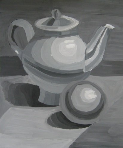 Натюрморт в технике гризайль 3 класс