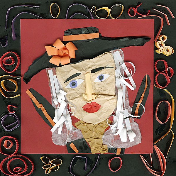 Объемная аппликация из белой бумаги