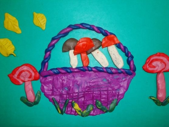 Пластилинография грибы в подготовительной группе