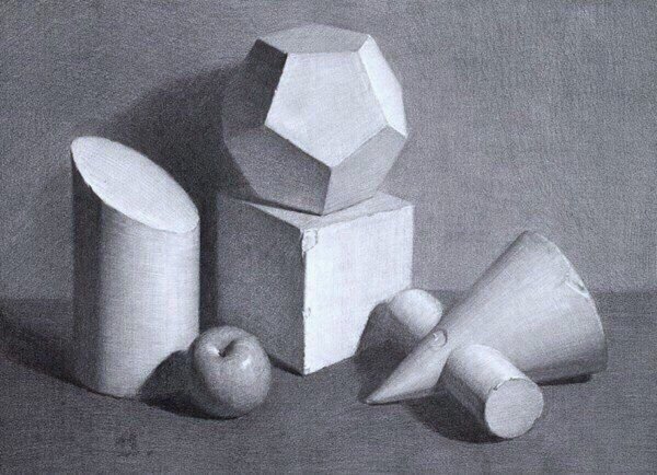 Академический рисунок гипсовых тел