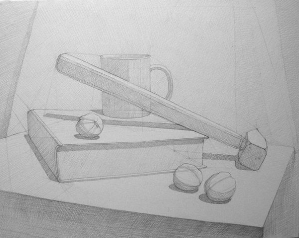 Кухонный натюрморт карандашом