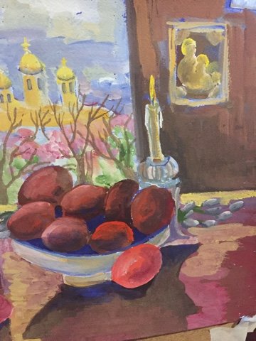 Богданов-Бельский Пасхальный натюрморт