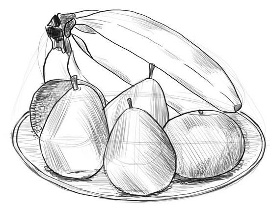 Рисунок фруктов карандашом