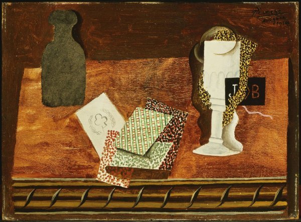 Пабло Пикассо натюрморт с плетёным стулом (1912)