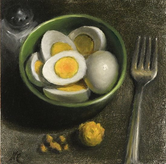 Яичница пастелью