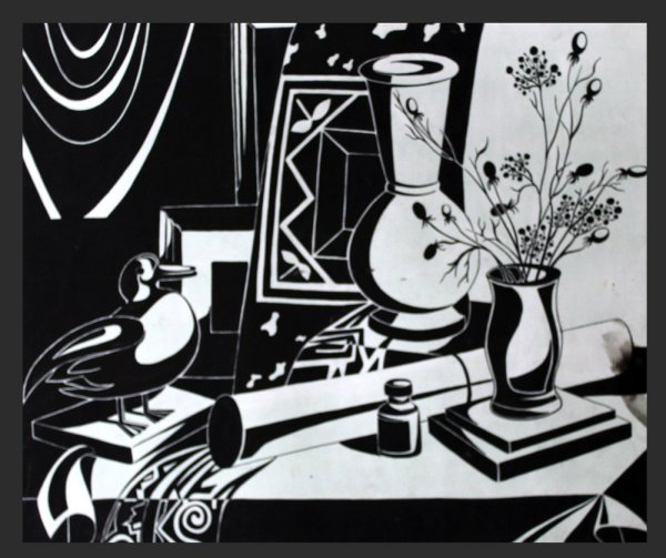 Стилизованный графический натюрморт