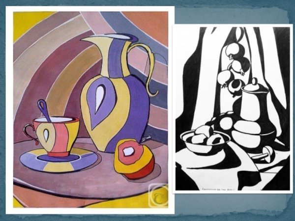 Натюрморт с фруктами раскраска