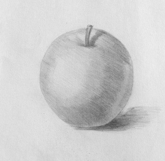 Яблоко карандашом для начинающих