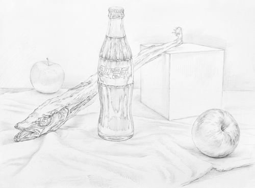 Натюрморт на столе карандашом