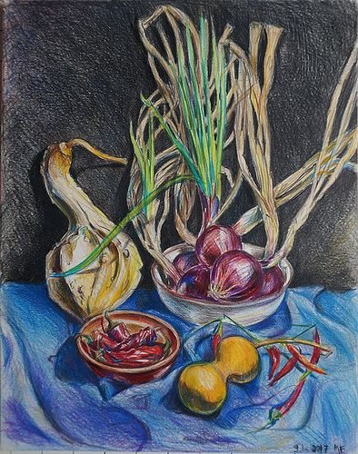 Натюрморт цветными карандашами