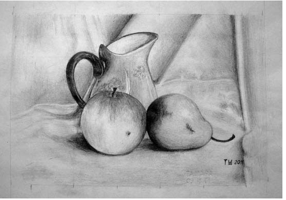 Натюрморт рисунок карандашом