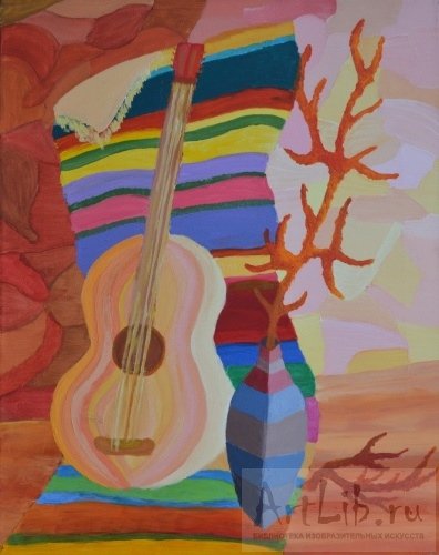 Натюрморт с музыкальными инструментами гитара