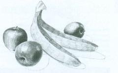 Банан натюрморт карандашом (49 фото)