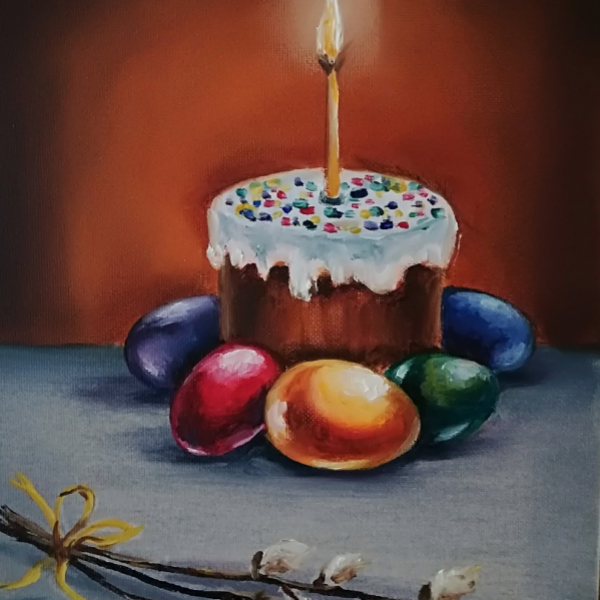 Пасхальный натюрморт гуашью