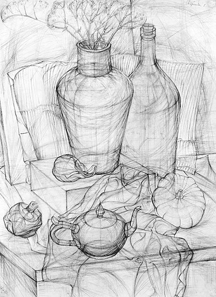 Академический рисунок натюрморта Строгановка