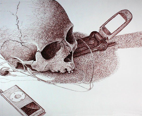 Череп акрилом