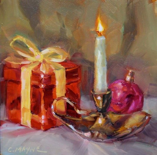 Новогодний натюрморт рисунок