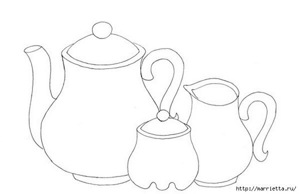 Рисование чайный сервиз