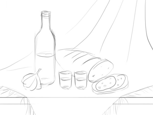 Раскраска праздничный стол