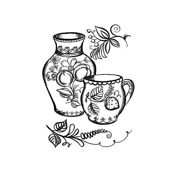 Чайный сервиз Гжель раскраска для детей