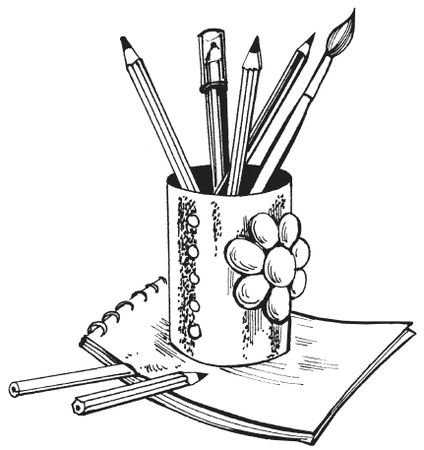 Эскиз карандашницы