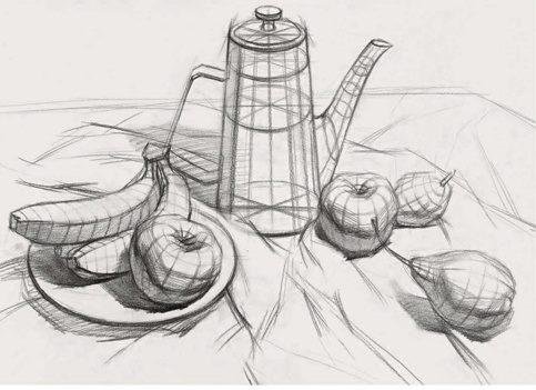 Рисование с натуры предметов комбинированной формы чайник самовар