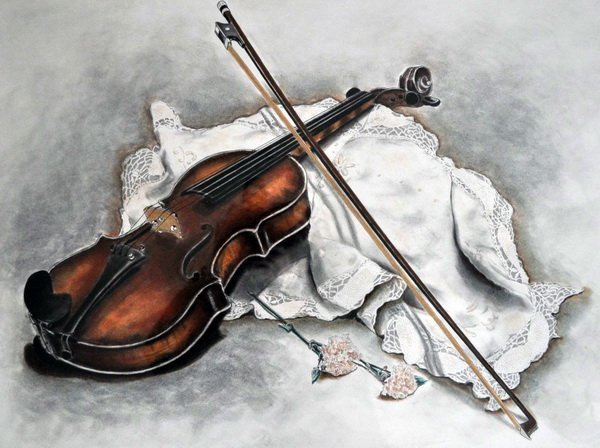 Натюрморт со скрипкой рисунок