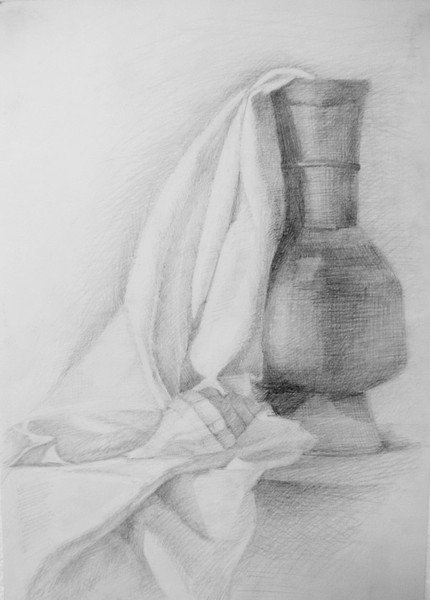 Академический Этюд драпировки гризайль