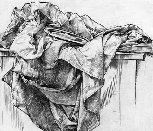 Натюрморт со складками в карандаше (50 фото)