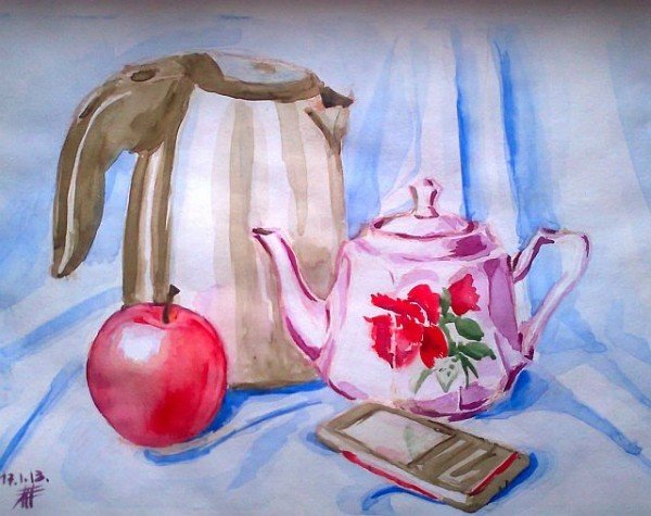 Бытовой натюрморт карандашом