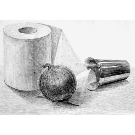 Штриховка карандашом предметы