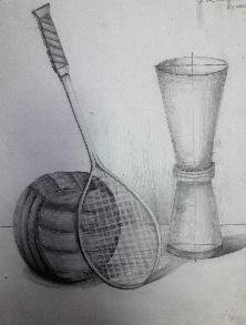 Легкий рисунок теннисной ракетки