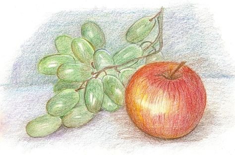 Натюрморт цветными карандашами легкий