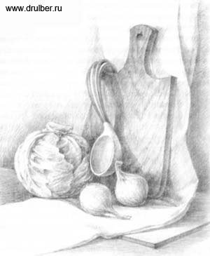 Натюрморт кухонная утварь карандаш