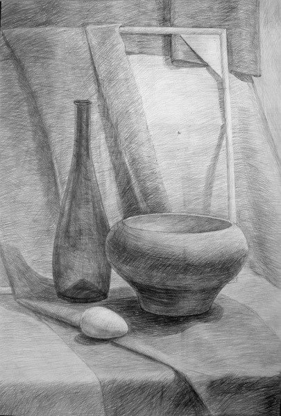 Рисование натюрморта из бытовых предметов