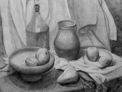Натюрморт рисунок карандашом