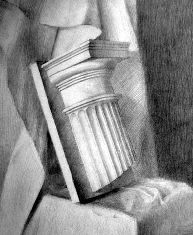 Станковый рисунок. Р.Хачатрян. Натюрморт. Левкас, сепия, 1982.