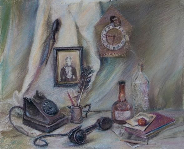 Новогодний натюрморт карандашом