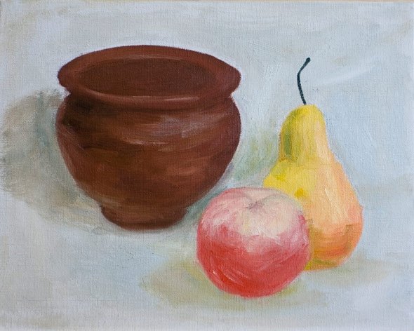 Натюрморт с драпировкой карандашом