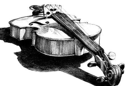 Скрипка карандашом