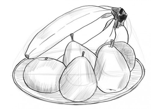 Натюрморт посуда карандашом