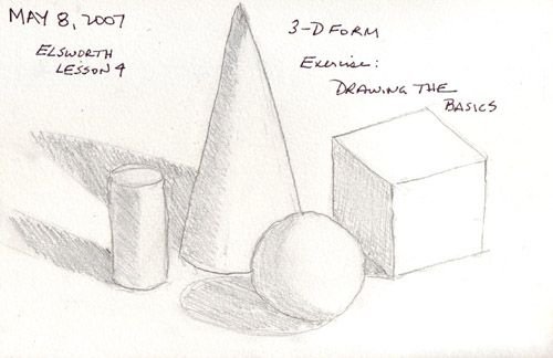 Куб конус и цилиндр рисунок карандашом