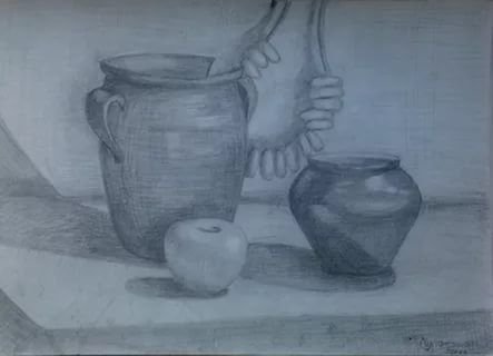 Этапы рисования натюрморта карандашом