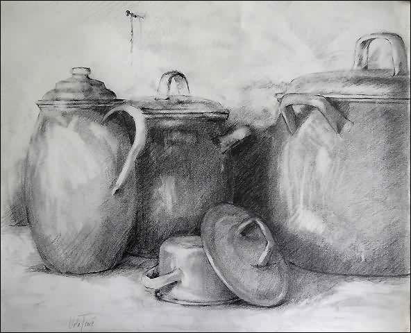 Натюрморт углем для начинающих