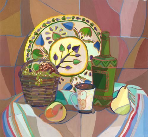 Декоративный натюрморт, училище Рериха